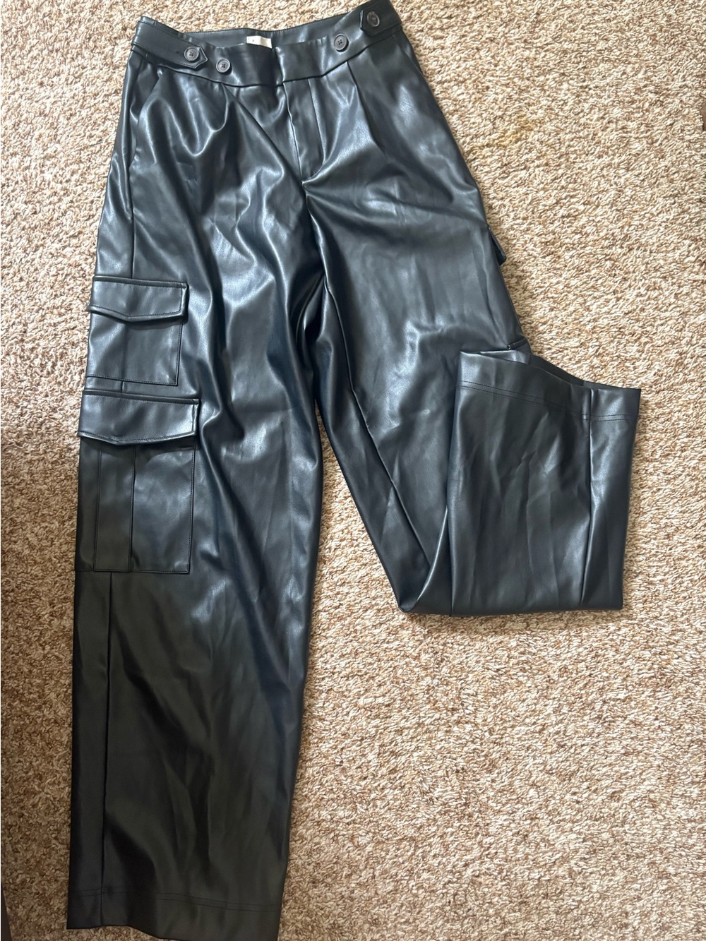 A New Day Womens High Rise Straight Leg Faux Leather Pants - Black Size 2